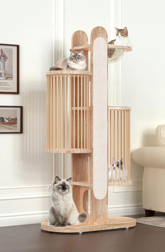 67 cat tree wood