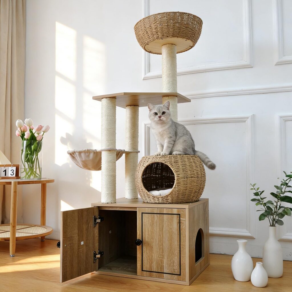 rattan cat tree