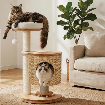 solid wood cat tree