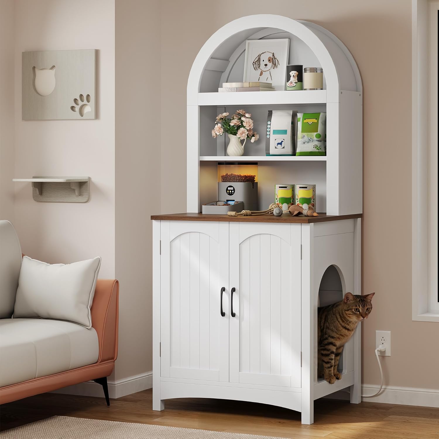 glossy litter box curved rack