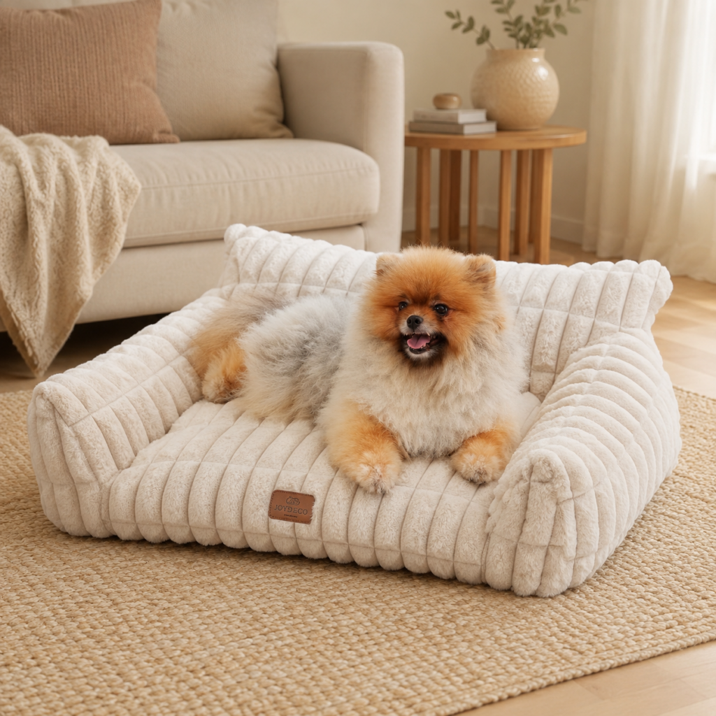 plush washable pet bed