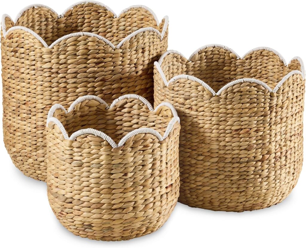 3-pc light scalloped baskets