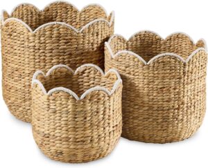 3-pc light scalloped baskets