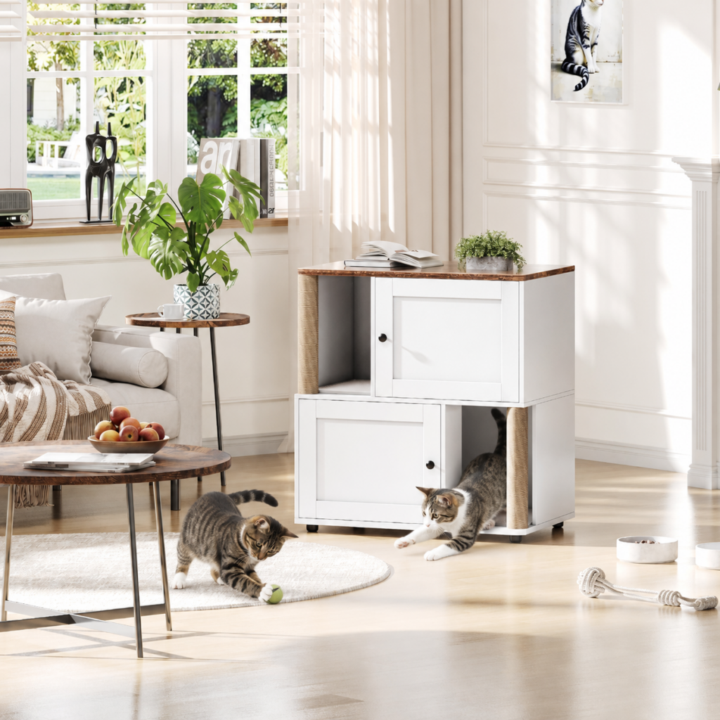 white cat house