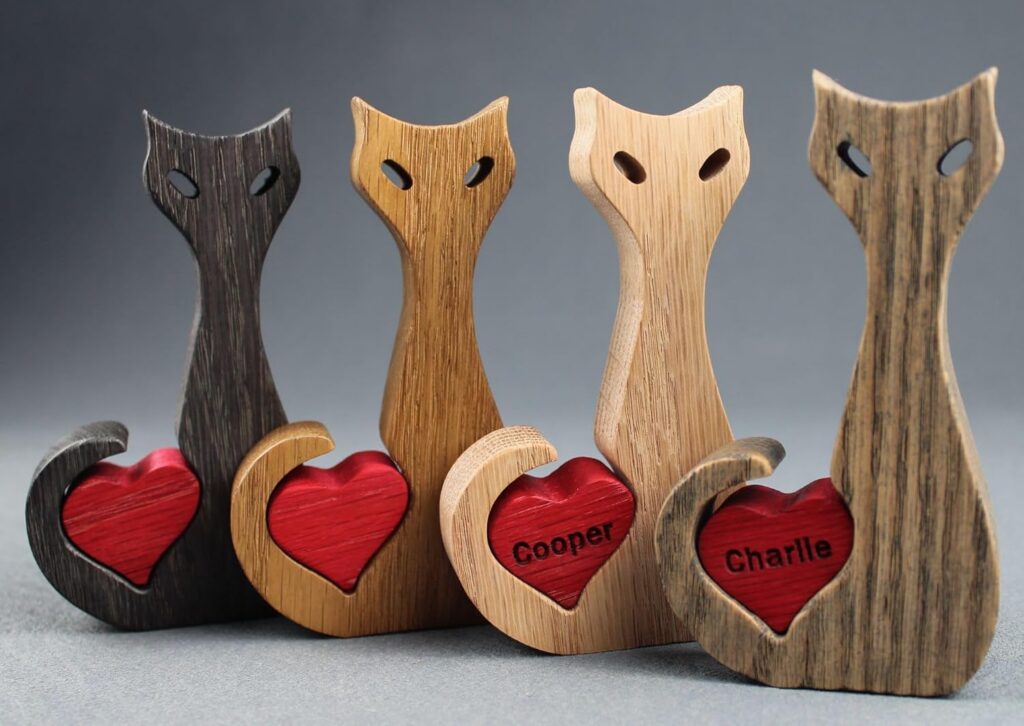 wood heart pet